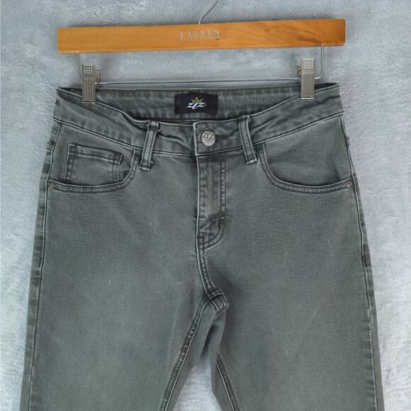 ZLZ Denim Jeans Mens 28x31 Green Skinny Leg Stretch - Picture 3 of 12